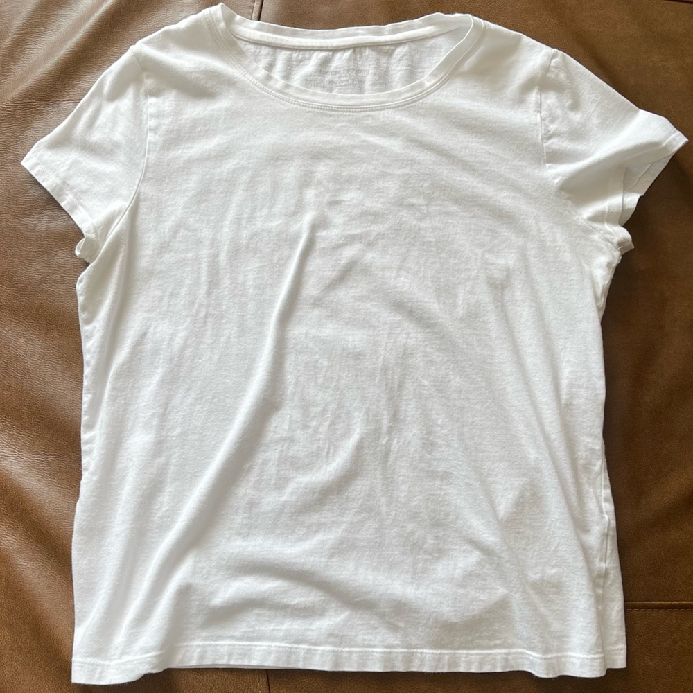 For The Republic White Short Sleeve Tee, 100% Cotton, Large